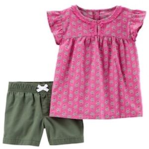 NEW! Carter’s Pretty Girls Floral Top & Short Set